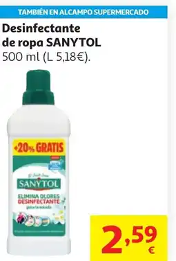 Alcampo SANYTOL Desinfectante de ropa oferta