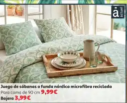 Alcampo Juego de sábanas o funda nórdica microfibra reciclada oferta