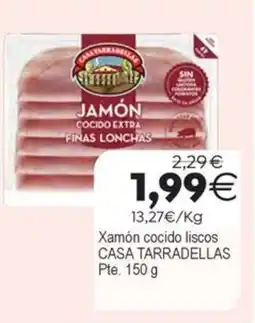 Plenus Supermercados CASA TARRADELLAS Xamón cocido liscos oferta