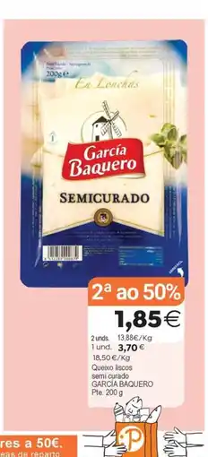Plenus Supermercados GARCÍA BAQUERO Queixo liscos semi curado oferta
