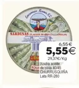 Plenus Supermercados CHURRUSQUIÑA Xouba aceite XOUE de oliva 40/45 oferta