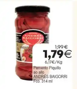 Plenus Supermercados ANDRES BAIGORRI Pemento Piquillo ao allo oferta