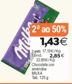 Plenus Supermercados MILKA Chocolate con améndoa oferta