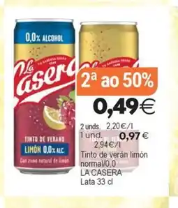 Plenus Supermercados LA CASERA Tinto de verán limón normal/0,0 oferta