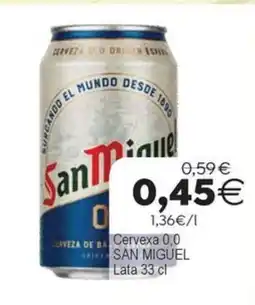 Plenus Supermercados SAN MIGUEL Cervexa 0,0 oferta