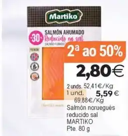 Plenus Supermercados MARTIKO Salmón noruegués reducido sal oferta