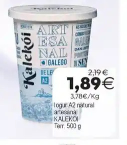 Plenus Supermercados KALEKOI logur A2 natural artesanal oferta