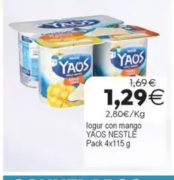 Plenus Supermercados YAOS NESTLE logur con mango oferta
