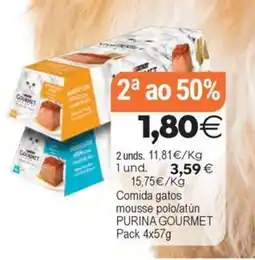 Plenus Supermercados PURINA GOURMET Comida gatos mousse polo/atún oferta