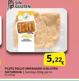 Supermercados MAS NATURAVIA Filete pollo empanado s/gluten oferta