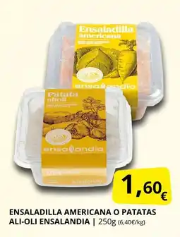 Supermercados MAS Ensaladilla americana o patatas ali-oli ensalandia oferta