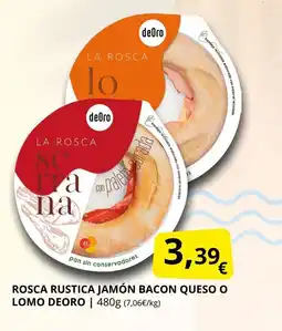 Supermercados MAS Rosca rustica jamón bacon queso o lomo deoro oferta
