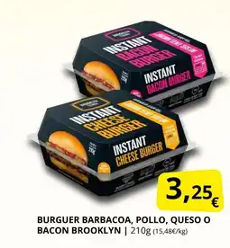 Supermercados MAS Burguer barbacoa, pollo, queso o bacon brooklyn oferta