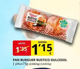 Supermercados MAS DULCESOL Pan burguer rustico oferta