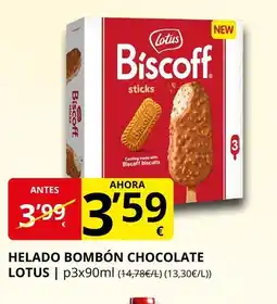 Supermercados MAS LOTUS Helado bombón chocolate oferta