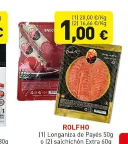 Hiperber ROLFHO Longaniza de Payés o salchichón Extra oferta