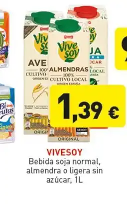 Hiperber VIVESOY Bebida soja normal, almendra o ligera sin azúcar oferta