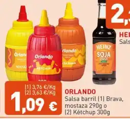 Hiperber ORLANDO Salsa barril Brava, mostaza o Kétchup oferta