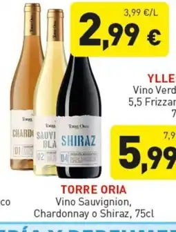 Hiperber TORRE ORIA Vino Sauvignion, Chardonnay o Shiraz oferta
