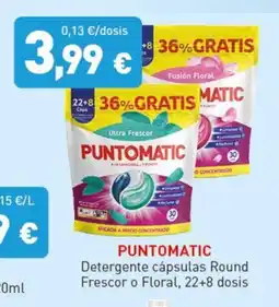 Hiperber PUNTOMATIC Detergente cápsulas Round Frescor o Floral, 22+8 dosis oferta