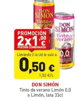 Hiperber DON SIMÓN Tinto de verano Limón 0,0 o Limón oferta