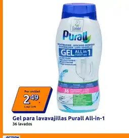 Action Gel para lavavajillas Purall All-in-1 oferta