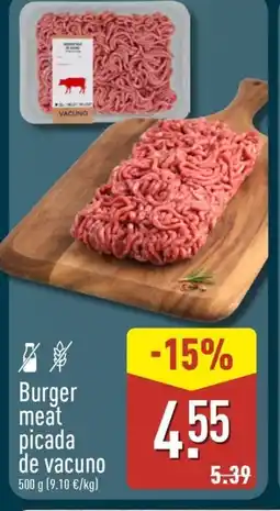 ALDI Burger meat picada de vacuno oferta