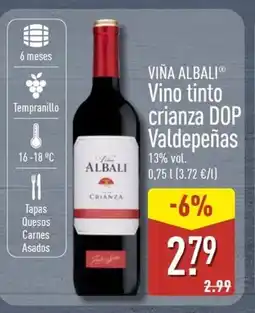 ALDI VIÑA ALBALI Vino tinto crianza DOP Valdepeñas oferta