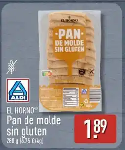 ALDI EL HORNO Pan de molde sin gluten oferta