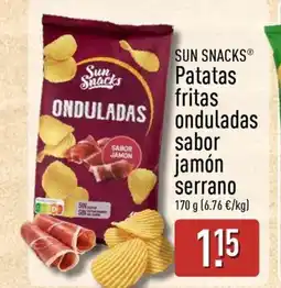 ALDI SUN SNACKS Patatas fritas onduladas sabor jamón serrano oferta