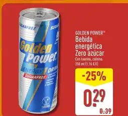 ALDI GOLDEN POWER Bebida energética Zero azúcar oferta