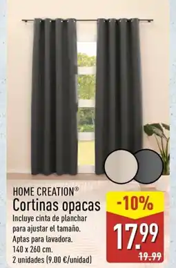 ALDI HOME CREATION Cortinas opacas oferta