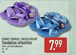 ALDI DISNEY/MARVEL/ NICKELODEON Sandalias infantiles oferta