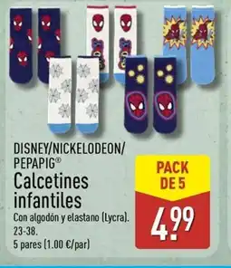 ALDI DISNEY/NICKELODEON/ PEPAPIG Calcetines infantiles oferta