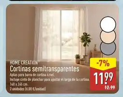 ALDI HOME CREATION Cortinas semitransparentes oferta