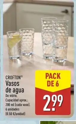 ALDI CROFTON Vasos de agua oferta