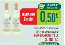 mYm supermercados EMPERADOR Vino Blanco Verdejo D.O. Rueda Navas oferta