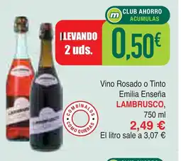 mYm supermercados LAMBRUSCO Vino Rosado o Tinto Emilia Enseña oferta