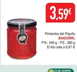 mYm supermercados BAIGORRI Pimientos del Piquillo oferta