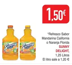 mYm supermercados SUNNY DELIGHT Refresco Sabor Mandarina California o Naranja Florida oferta