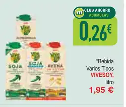 mYm supermercados VIVESOY Bebida Varios Tipos oferta
