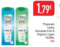 mYm supermercados FLORA Preparado Lácteo Desnatado Folic B Original o Ligera oferta