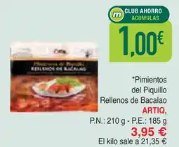 mYm supermercados ARTIQ Pimientos del Piquillo Rellenos de Bacalao oferta