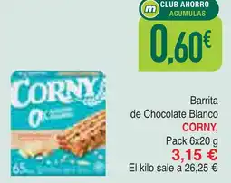 mYm supermercados CORNY Barrita de Chocolate Blanco oferta