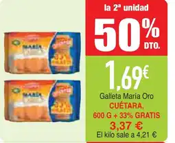 mYm supermercados CUÉTARA Galleta María Oro oferta