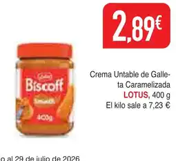 mYm supermercados LOTUS Crema Untable de Galle- ta Caramelizada oferta