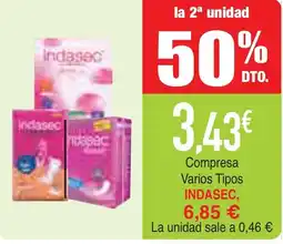 mYm supermercados INDASEC Compresa Varios Tipos oferta