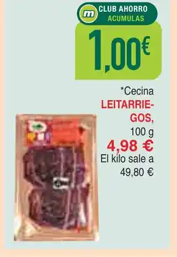 mYm supermercados LEITARRIE- GOS Cecina oferta