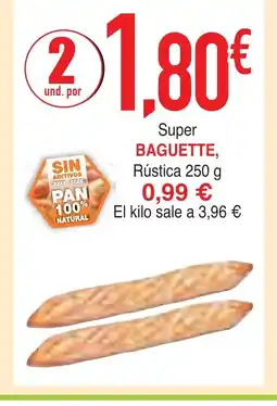 mYm supermercados Super baguette, rústica oferta