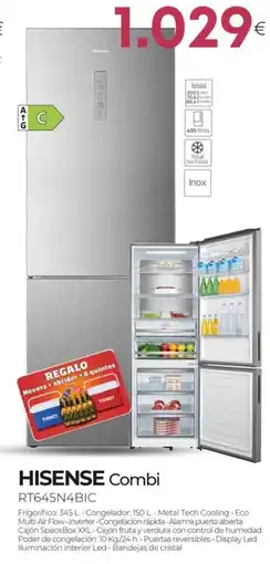 Tien 21 HISENSE Combi RT645N4BIC oferta